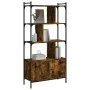 Shelving unit with smoked oak wood doors 76.5x30x154.5 cm by vidaXL, Bookcases and shelves - Ref: Foro24-833350, Price: 94,86...