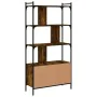 Shelving unit with smoked oak wood doors 76.5x30x154.5 cm by vidaXL, Bookcases and shelves - Ref: Foro24-833350, Price: 94,86...