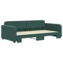 Dark green velvet trundle sofa bed 100x200 cm by vidaXL, Beds and slatted bases - Ref: Foro24-3196938, Price: 286,10 €, Disco...