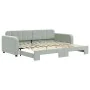 Light gray velvet trundle sofa bed 90x200 cm by vidaXL, Beds and slatted bases - Ref: Foro24-3196929, Price: 294,19 €, Discou...