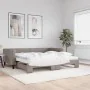 Trundle sofa bed with taupe gray fabric mattress 100x200 cm by vidaXL, Beds and slatted bases - Ref: Foro24-3196604, Price: 5...