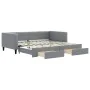 Trundle sofa bed with drawers light gray fabric 100x200 cm by vidaXL, Beds and slatted bases - Ref: Foro24-3196619, Price: 32...