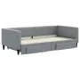 Trundle sofa bed with drawers light gray fabric 100x200 cm by vidaXL, Beds and slatted bases - Ref: Foro24-3196619, Price: 32...