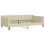 Trundle sofa bed with cream fabric mattress 100x200 cm by vidaXL, Beds and slatted bases - Ref: Foro24-3197453, Price: 446,24...