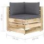 Ecksofa mit grün imprägnierten Holzkissen von vidaXL, Modulare Sofas für den Außenbereich - Ref: Foro24-3074495, Preis: 158,5...