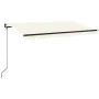 Toldo manual retráctil con LED crema 450x350 cm de vidaXL, Toldos - Ref: Foro24-3069202, Precio: 495,62 €, Descuento: %