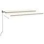 Toldo manual retráctil con LED crema 450x350 cm de vidaXL, Toldos - Ref: Foro24-3069202, Precio: 495,62 €, Descuento: %