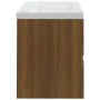 Mueble de baño con lavabo madera contrachapada marrón roble de vidaXL, Tocadores de baño - Ref: Foro24-3120344, Precio: 216,0...