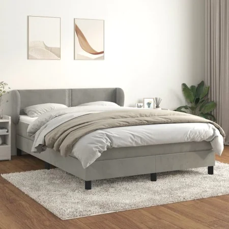 Boxspringbett mit hellgrauer Samtmatratze 140x200 cm von vidaXL, Betten und Lattenroste - Ref: Foro24-3127433, Preis: 444,60 ...