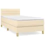 Cama box spring con colchón tela color crema 90x200 cm de vidaXL, Camas y somieres - Ref: Foro24-3140670, Precio: 308,88 €, D...