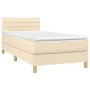 Cama box spring con colchón tela color crema 90x200 cm de vidaXL, Camas y somieres - Ref: Foro24-3140670, Precio: 308,88 €, D...