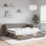 Trundle sofa bed with drawers taupe gray fabric 80x200 cm by vidaXL, Beds and slatted bases - Ref: Foro24-3196850, Price: 323...