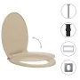 Toilettendeckel mit Soft-Close-Funktion, schnell lösbar, oval, beige von vidaXL, Toiletten- und Bidetsitze - Ref: Foro24-1458...