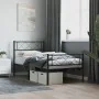 Bed frame with headboard and black metal footboard 80x200 cm by vidaXL, Beds and slatted bases - Ref: Foro24-372286, Price: 6...