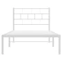 Metal bed frame with white headboard 90x200 cm by vidaXL, Beds and slatted bases - Ref: Foro24-355701, Price: 62,19 €, Discou...