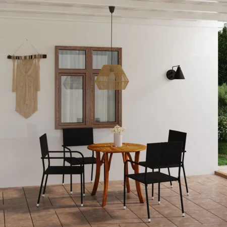 Black 5-Piece Garden Dining Set by vidaXL, Garden sets - Ref: Foro24-3071786, Price: 279,21 €, Discount: %