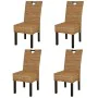 Dining chair 4 pcs Kubu rattan mango wood by vidaXL, dining chairs - Ref: Foro24-274360, Price: 453,70 €, Discount: %