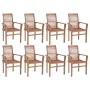 Stackable dining chairs 8 units solid teak wood by vidaXL, dining chairs - Ref: Foro24-3072945, Price: 727,11 €, Discount: %