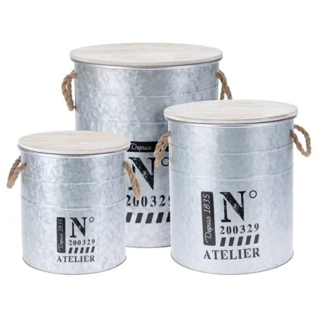 H&S Collection Set of zinc storage boxes with rope by H&S Collection, Storage baskets - Ref: Foro24-442176, Price: 80,26 €, D...