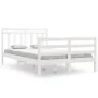 Small double bed frame white solid wood 120x190cm by vidaXL, Beds and slatted bases - Ref: Foro24-3105286, Price: 138,16 €, D...