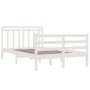 Small double bed frame white solid wood 120x190cm by vidaXL, Beds and slatted bases - Ref: Foro24-3105286, Price: 138,16 €, D...