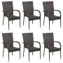 7 Piece Brown Rattan Garden Dining Furniture Set by vidaXL, Garden sets - Ref: Foro24-3072501, Price: 530,13 €, Discount: %