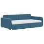 Trundle sofa bed with drawers blue velvet 100x200 cm by vidaXL, Beds and slatted bases - Ref: Foro24-3197007, Price: 493,58 €...