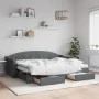 Trundle sofa bed with drawers dark gray fabric 80x200 cm by vidaXL, Beds and slatted bases - Ref: Foro24-3197580, Price: 497,...