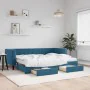 Sofá cama nido con cajones terciopelo azul 80x200 cm de vidaXL, Camas y somieres - Ref: Foro24-3196755, Precio: 496,05 €, Des...