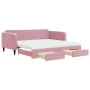 Trundle sofa bed with pink velvet drawers 100x200 cm by vidaXL, Beds and slatted bases - Ref: Foro24-3197145, Price: 569,84 €...