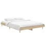 Sonoma oak engineered wood bed frame 140x190 cm by vidaXL, Beds and slatted bases - Ref: Foro24-832072, Price: 107,74 €, Disc...