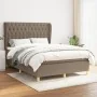 Box spring bed with taupe gray fabric mattress 140x200 cm by vidaXL, Beds and slatted bases - Ref: Foro24-3128769, Price: 602...