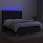 Boxspringbettmatratze und LED-Leuchten aus schwarzem Stoff 140x200 cm von vidaXL, Betten und Lattenroste - Ref: Foro24-313911...