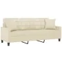 3-seater sofa with cream-colored synthetic leather cushions 180 cm by vidaXL, Sofas - Ref: Foro24-3200809, Price: 268,75 €, D...