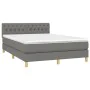 Boxspringbettmatratze und LED-Leuchten dunkelgrauer Stoff 140x200 cm von vidaXL, Betten und Lattenroste - Ref: Foro24-3133958...