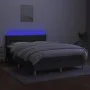 Boxspringbettmatratze und LED-Leuchten dunkelgrauer Stoff 140x200 cm von vidaXL, Betten und Lattenroste - Ref: Foro24-3133958...