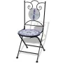 Folding bistro garden chairs 2 pcs blue and white ceramic by vidaXL, Garden chairs - Ref: Foro24-41531, Price: 146,60 €, Disc...