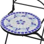 Folding bistro garden chairs 2 pcs blue and white ceramic by vidaXL, Garden chairs - Ref: Foro24-41531, Price: 146,60 €, Disc...