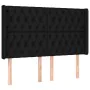 Black fabric headboard with LED 147x16x118/128 cm by , Headboards and footboards - Ref: Foro24-3124384, Price: 165,93 €, Disc...