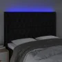 Black fabric headboard with LED 147x16x118/128 cm by , Headboards and footboards - Ref: Foro24-3124384, Price: 165,93 €, Disc...