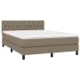 Box spring bed with taupe gray fabric mattress 140x200 cm by , Beds and slatted bases - Ref: Foro24-3140301, Price: 473,55 €,...