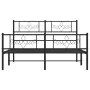 Black metal headboard and footboard bed frame 120x200 cm by , Beds and slatted bases - Ref: Foro24-355283, Price: 105,00 €, D...