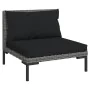 Gartensofas 9-teilig und Kissen dunkelgraues synthetisches Rattan von , Gartensets - Ref: Foro24-3099797, Preis: 654,01 €, Ra...