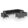 Gartensofa-Set 8-teilig mit dunkelgrauen synthetischen Rattankissen von , Gartensets - Ref: Foro24-3099872, Preis: 648,55 €, ...