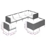 Gartensofa-Set 8-teilig mit dunkelgrauen synthetischen Rattankissen von , Gartensets - Ref: Foro24-3099872, Preis: 648,55 €, ...