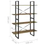 4-tier solid pine wood shelf 100x30x140 cm by , Bookcases and shelves - Ref: Foro24-806485, Price: 108,74 €, Discount: %