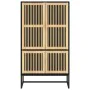 Tall black plywood sideboard 70x35x125 cm by , Lockers and storage cabinets - Ref: Foro24-352140, Price: 182,07 €, Discount: %