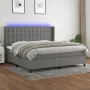 Boxspringbettmatratze und LED-Leuchten hellgrauer Stoff 200x200 cm von , Betten und Lattenroste - Ref: Foro24-3138662, Preis:...