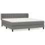 Box spring bed with dark gray fabric mattress 160x200 cm by , Beds and slatted bases - Ref: Foro24-3126574, Price: 493,73 €, ...