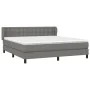 Box spring bed with dark gray fabric mattress 160x200 cm by , Beds and slatted bases - Ref: Foro24-3126574, Price: 493,73 €, ...